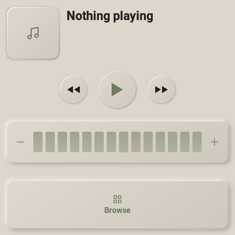 Music page on the panel